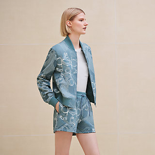 カジュアルに可愛HermesInspiration Varsity brodeジャケット Varsity jacket with Clou de Selle detail | Hermès USA