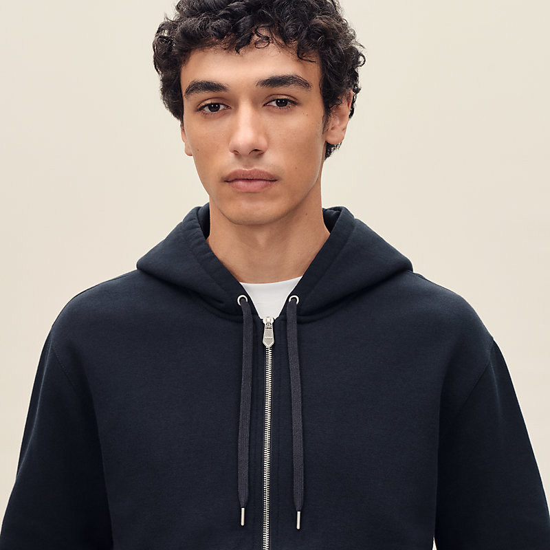 "Eperon d'Or en Perspective" zipped hooded sweater