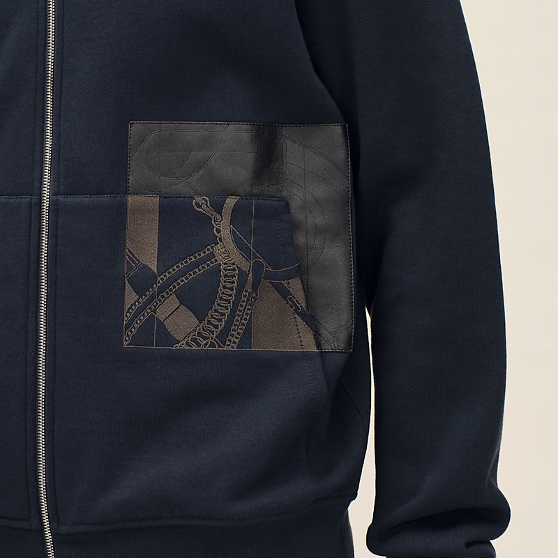 "Eperon d'Or en Perspective" zipped hooded sweater