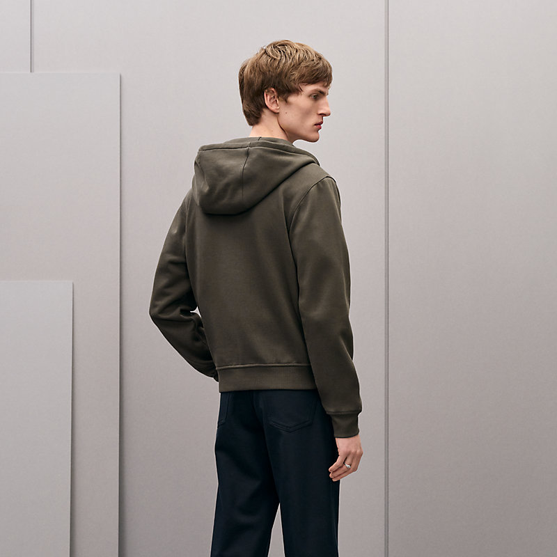 "Eperon d'Or en Perspective" zipped hooded sweater