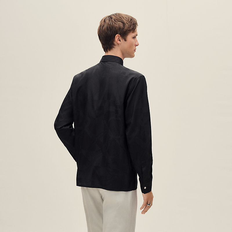"Eperon d'Or Jacquard" straight cut shirt