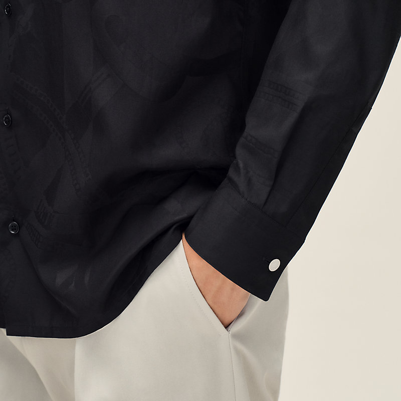 "Eperon d'Or Jacquard" straight cut shirt