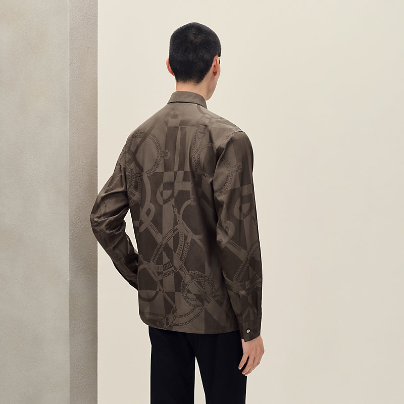 "Eperon d'Or Jacquard" straight cut shirt