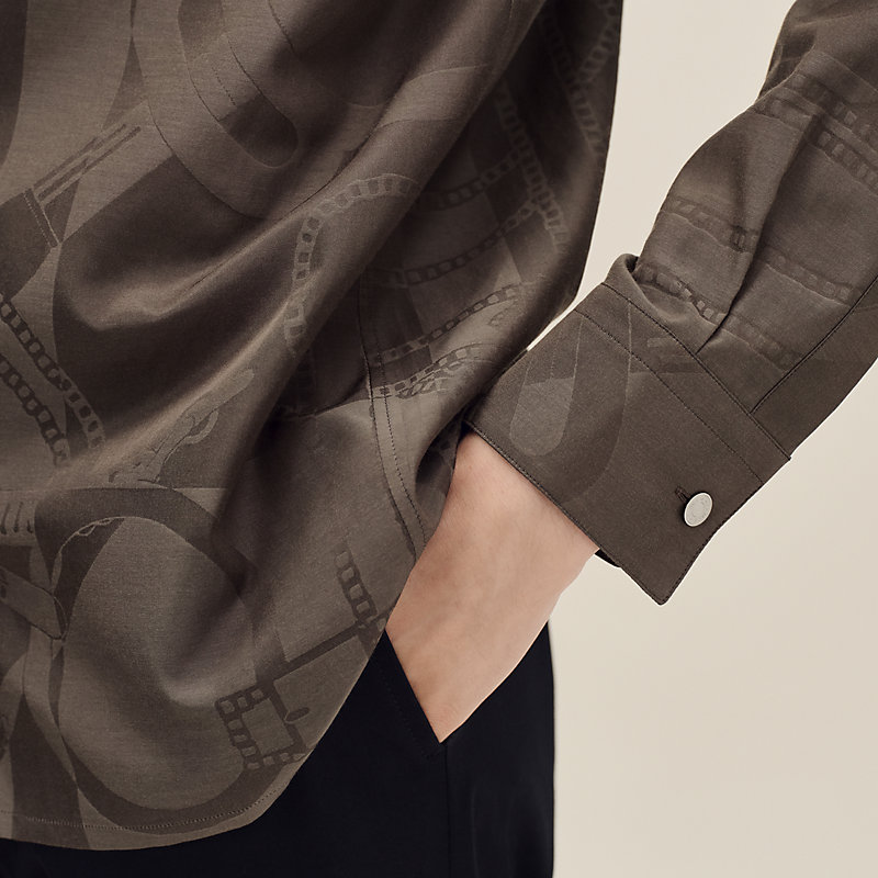 "Eperon d'Or Jacquard" straight cut shirt
