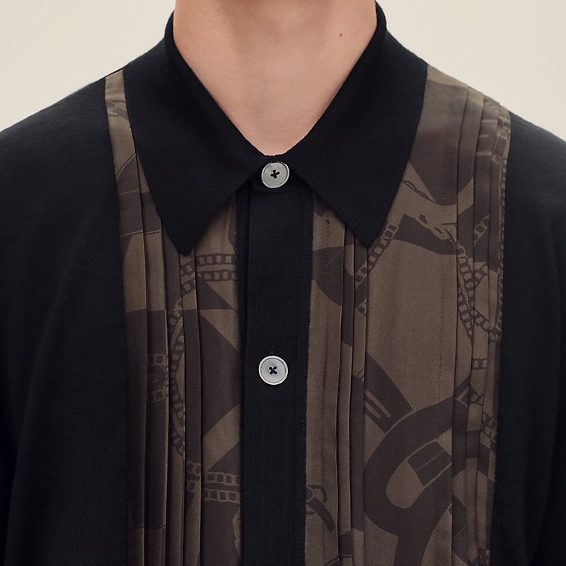 "Eperon d'Or Soie Plissee" short-sleeve straight cut shirt
