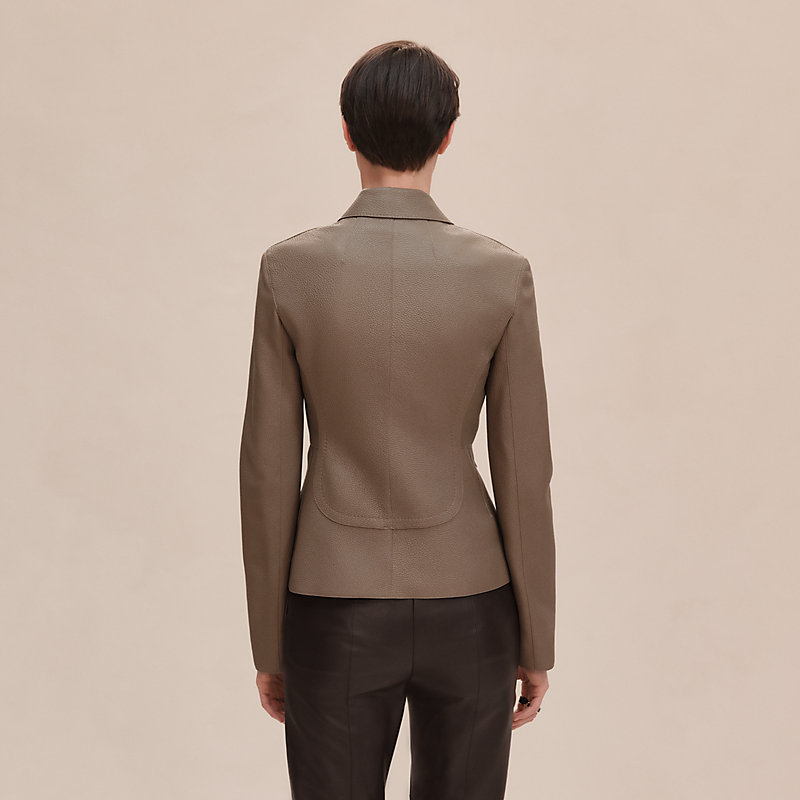 ジャケット・アウター HERMES Khaki Gray wool Stand collar Coat HERMES Khaki Gray wool Stand collar Coat Hermes jacket l - Gem