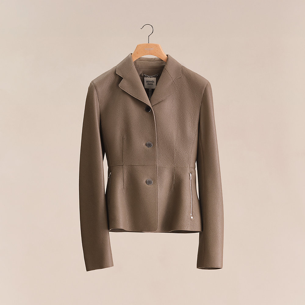 ジャケット・アウター HERMES Khaki Gray wool Stand collar Coat Equestrian jacket | Hermès USA
