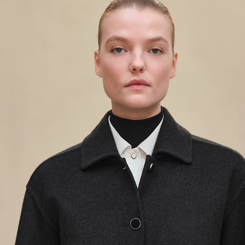 Equestrian long jacket - Grey | Hermès USA