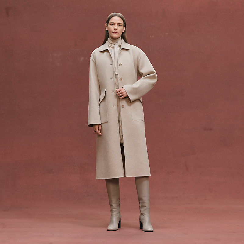 Equestrian long jacket - Beige | Hermès USA