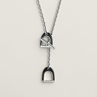 Etrier necklace - Black | Hermès USA