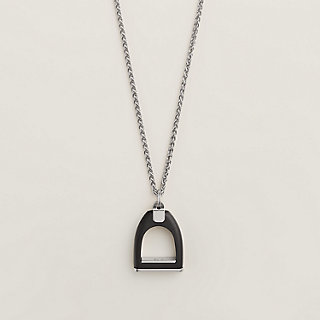 Etrier Vulcanium necklace - Brown | Hermès USA Etrier Vulcanium necklace - Brown | Hermès USA