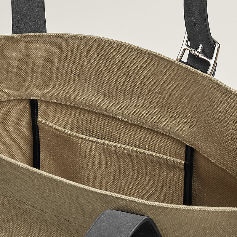 【HERMES】Etriviere Shopping bag Hermes Orange Etriviere Canvas Toile Shopping Bag - The
