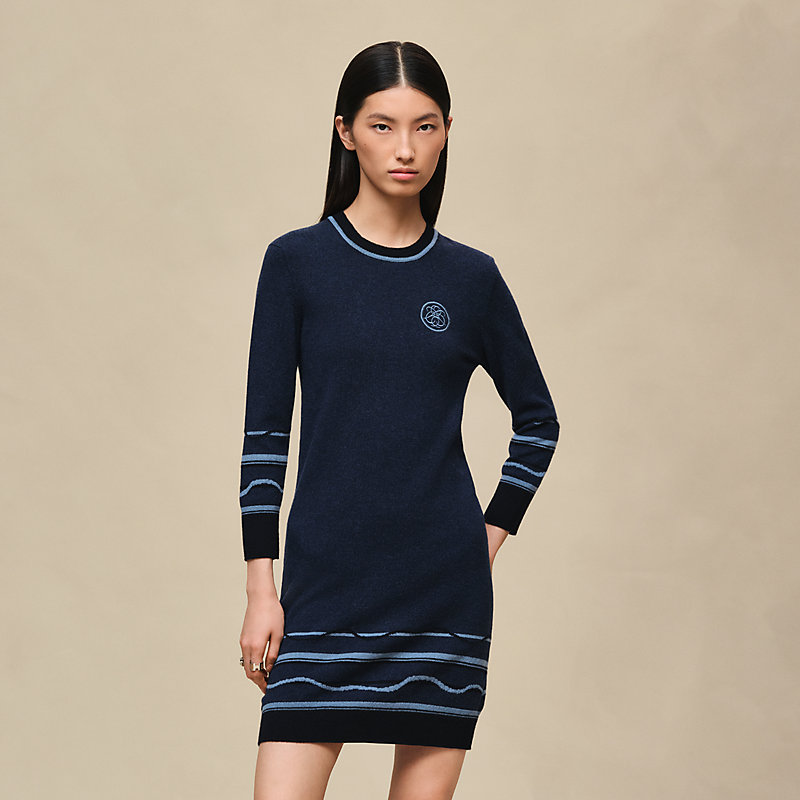"Ex-Libris" 3/4-sleeve dress