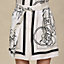 "Ex-Libris a Main Levee" buttoned miniskirt, View: Worn, worn, view 4 of 5