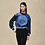 "Ex-Libris a Main Levee" long-sleeve twillaine sweater, View: Worn, worn, view 2 of 5