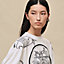 "Ex-Libris a Main Levee" long-sleeve twillaine sweater, View: Worn, worn, view 4 of 5