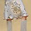 "Ex-Libris a Main Levee" short-sleeve twillaine long dress, View: Worn, worn, view 4 of 6