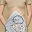 "Ex-Libris a Main Levee" short-sleeve twillaine long dress, View: Worn, worn, view 5 of 6