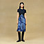 "Ex-Libris a Main Levee" short-sleeve twillaine long dress, View: Worn, worn, view 1 of 7