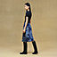 "Ex-Libris a Main Levee" short-sleeve twillaine long dress, View: Worn, worn, view 3 of 7