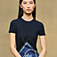 "Ex-Libris a Main Levee" short-sleeve twillaine long dress, View: Worn, worn, view 4 of 7