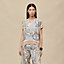 "Ex-Libris a Main Levee" short-sleeve twillaine sweater, View: Worn, worn, view 2 of 5