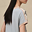 "Ex-Libris a Main Levee" short-sleeve twillaine sweater, View: Worn, worn, view 5 of 5