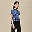 "Ex-Libris a Main Levee" short-sleeve twillaine sweater, View: Worn, worn, view 2 of 5