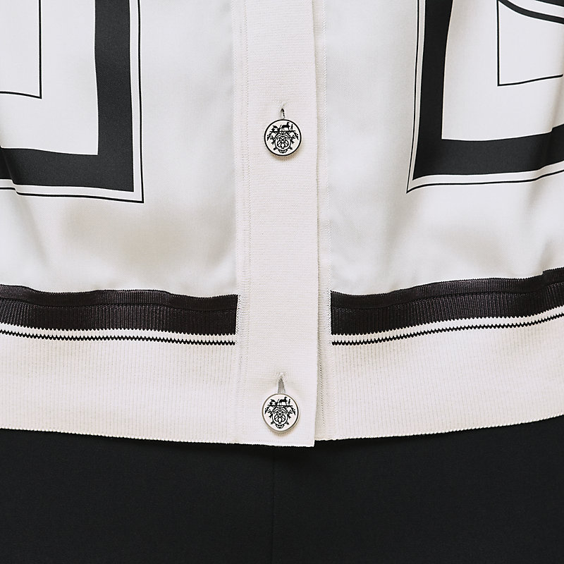 "Ex-Libris a Main Levee" sleeveless twillaine cardigan