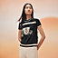 "Ex-Libris" short-sleeve twillaine sweater, View: Worn, worn, view 1 of 3