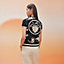 "Ex-Libris" short-sleeve twillaine sweater, View: Worn, worn, view 2 of 3