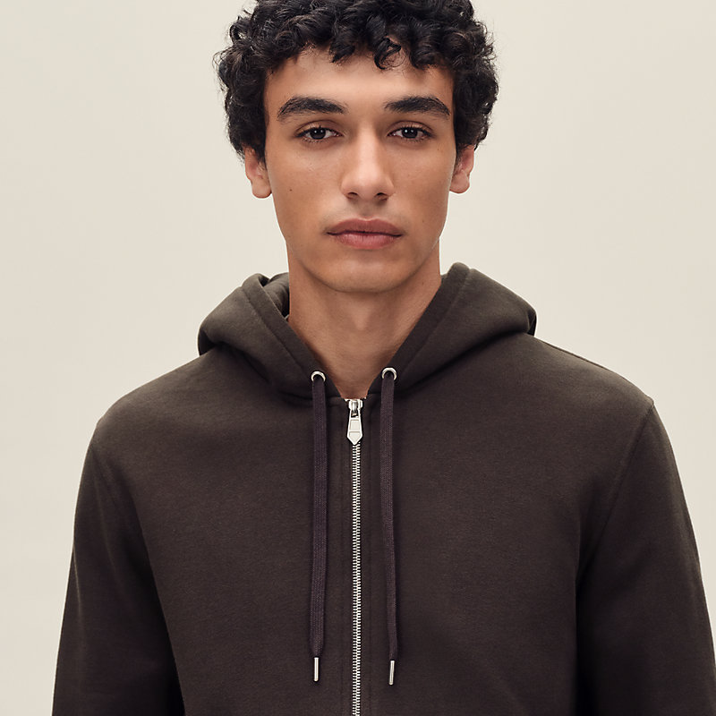 "Ex-Libris" zipped hooded sweater