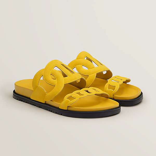 hermes sandals yellow