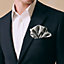 Faconnee Grand H pocket square 45, View: Worn, worn, view 2 of 3