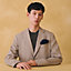 Faconnee Upside Down pocket square 45, View: Worn, worn, view 2 of 3