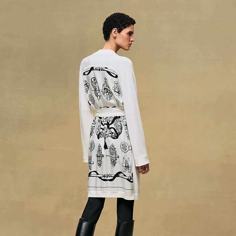 "Ferronnerie Remix" long-sleeve twillaine cardigan