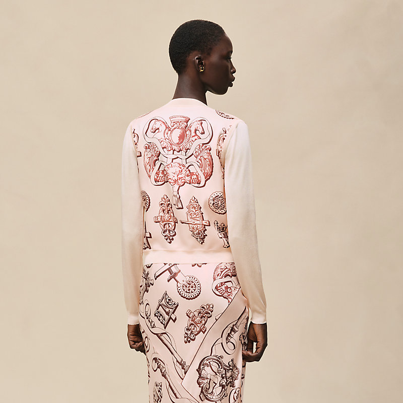 "Ferronnerie Remix" long-sleeve twillaine cardigan