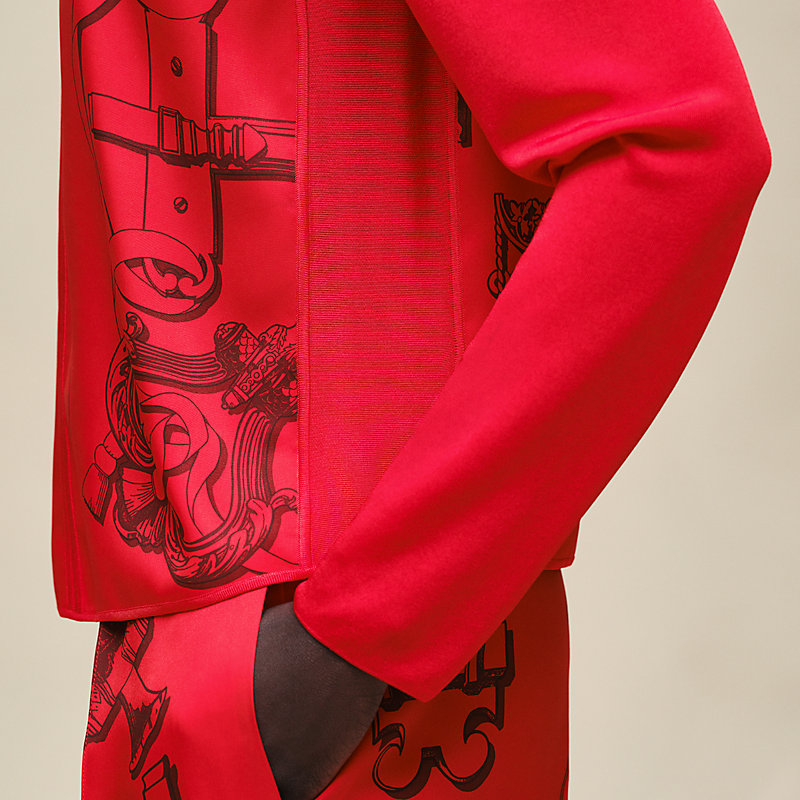 "Ferronnerie Remix" long-sleeve twillaine sweater