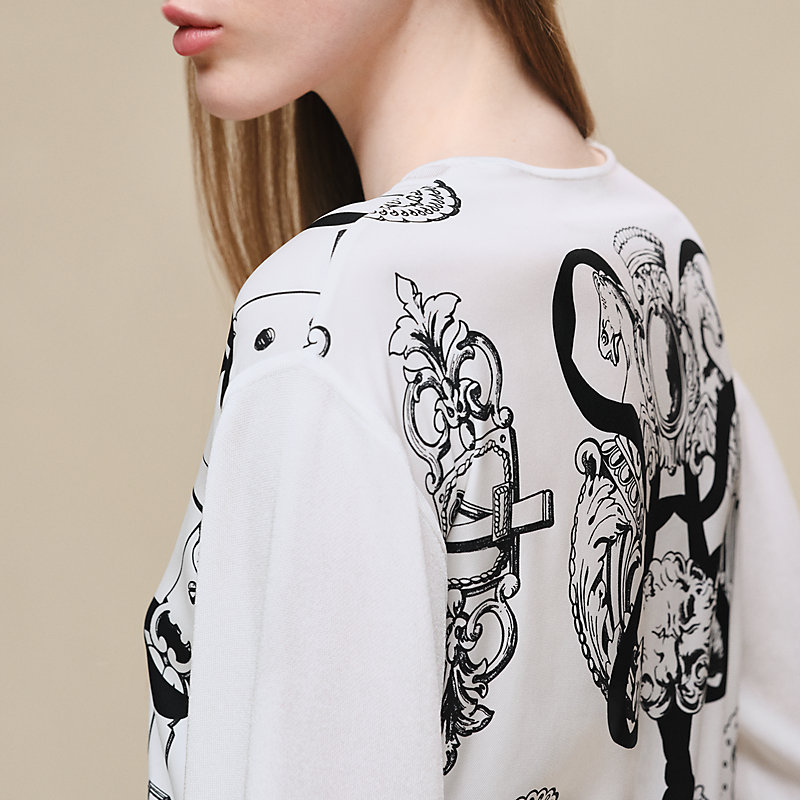 "Ferronnerie Remix" long-sleeve twillaine sweater