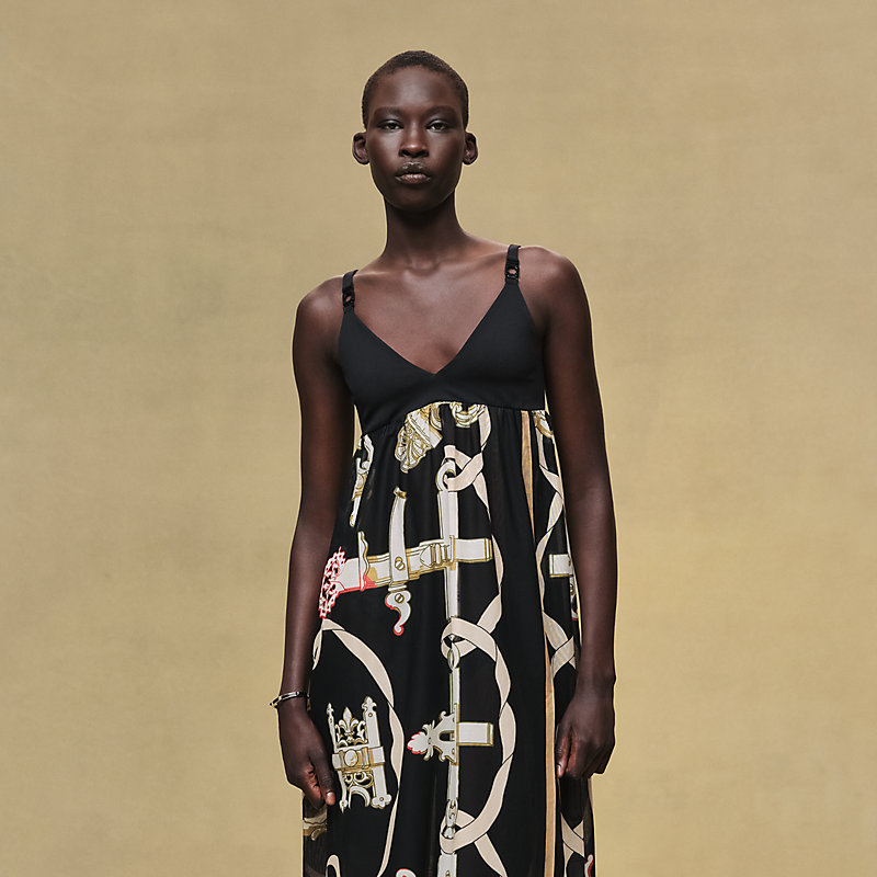 "Ferronnerie Remix" mixed materials beach dress