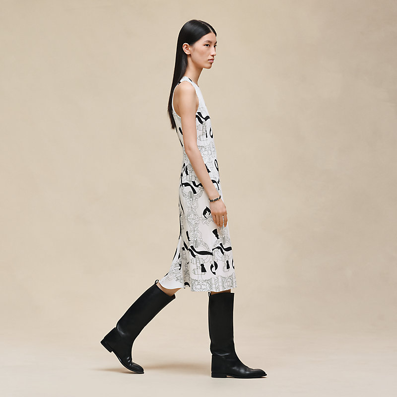 "Ferronnerie Remix" ruffled sleeveless dress