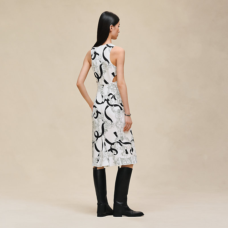 "Ferronnerie Remix" ruffled sleeveless dress