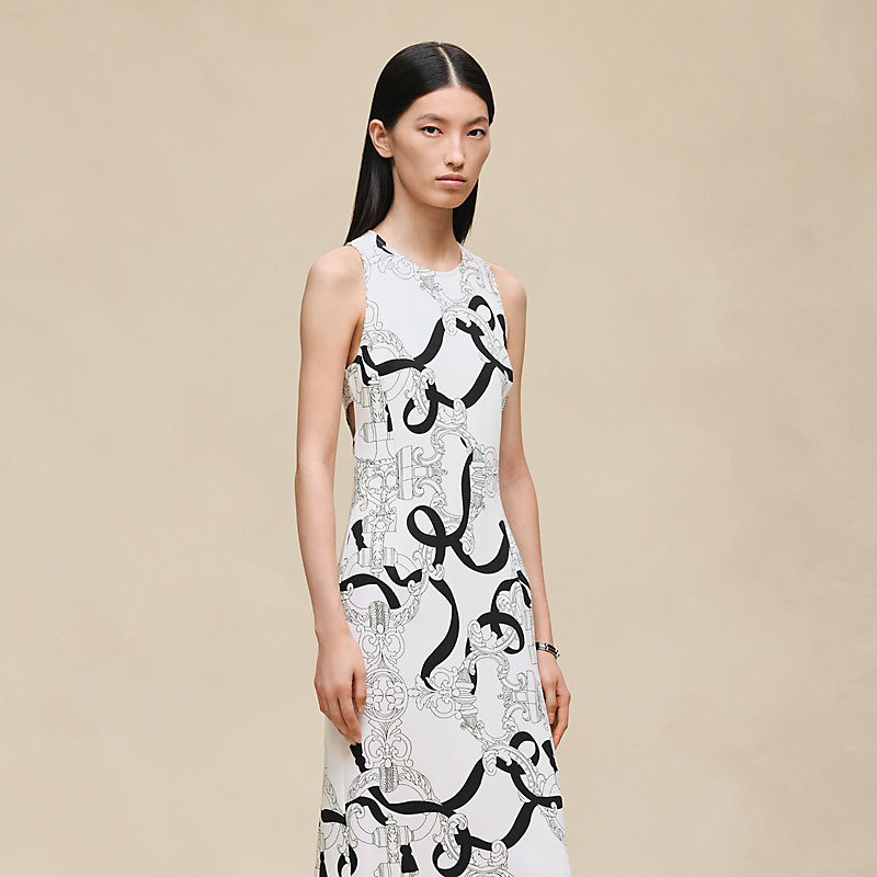 "Ferronnerie Remix" ruffled sleeveless dress