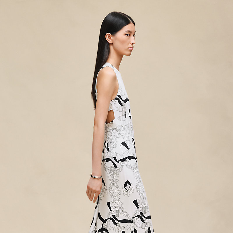 "Ferronnerie Remix" ruffled sleeveless dress
