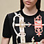 "Ferronnerie Remix" short-sleeve twillaine sweater, View: Worn, worn, view 4 of 5