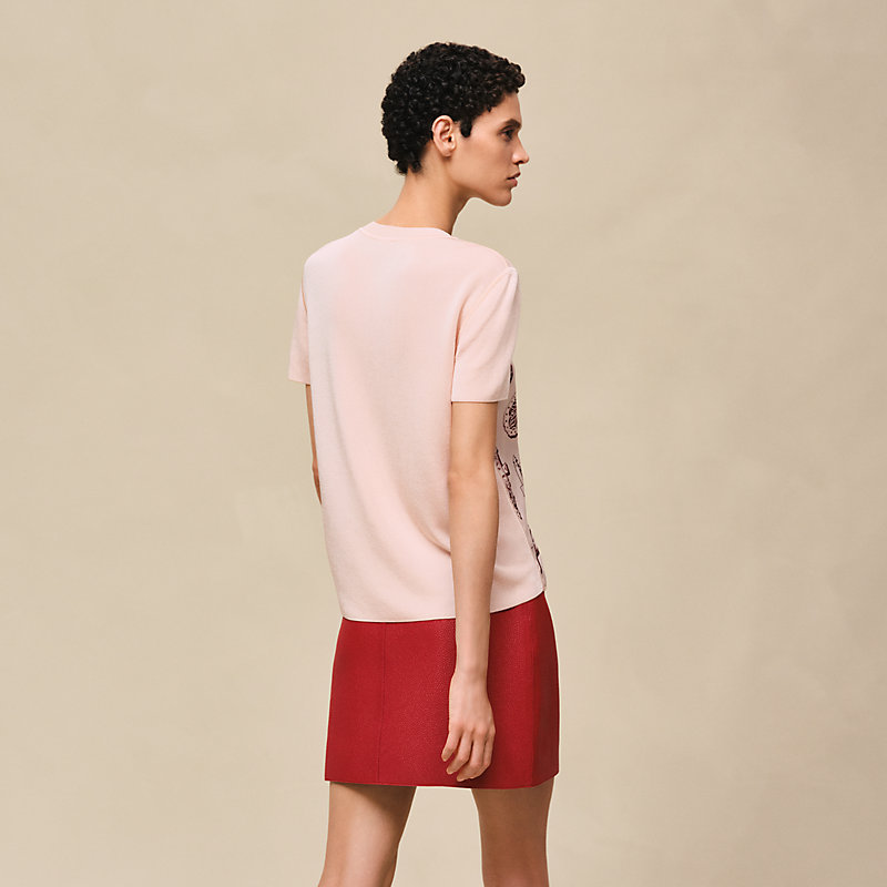 "Ferronnerie Remix" short-sleeve twillaine sweater