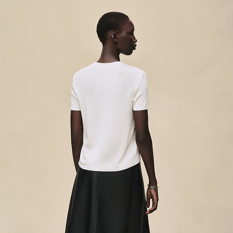 "Ferronnerie Remix" short-sleeve twillaine sweater
