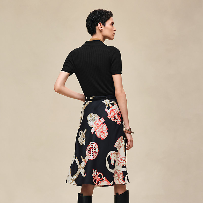 "Ferronnerie Remix" slanted skirt