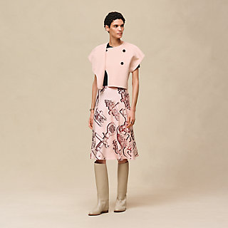 "Ferronnerie Remix" slanted skirt