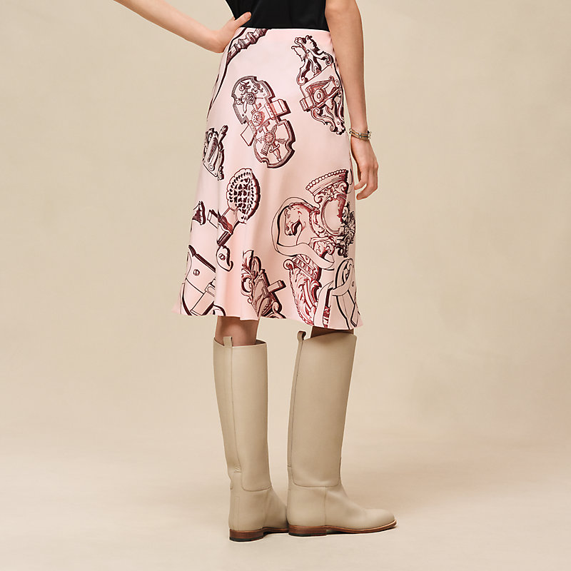 "Ferronnerie Remix" slanted skirt